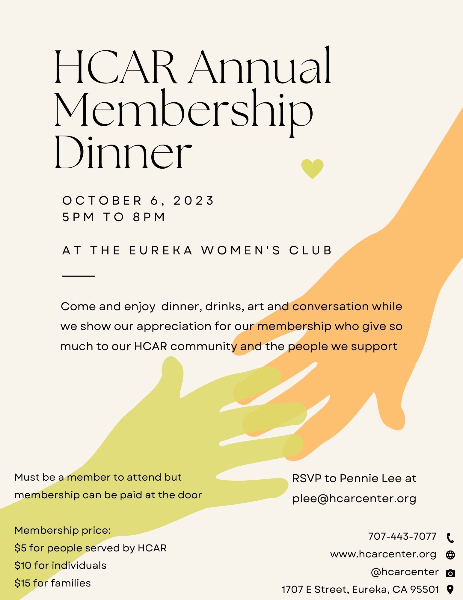HCAR Annual Membership Dinner Flyer
